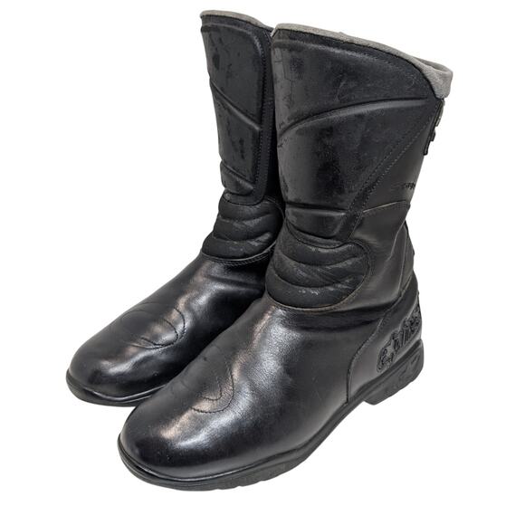 Mens sz 43 AlpineStars Racing Ahead Goretex Black Leather Moto Motorcross Boots - Picture 1 of 10